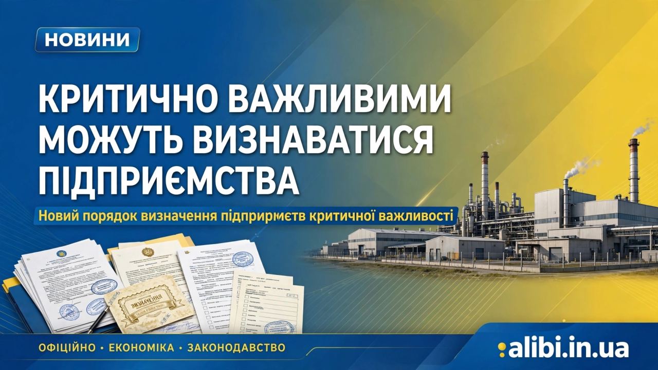 КРИТИЧНО ВАЖЛИВИМИ МОЖУТЬ ВИЗНАВАТИСЯ ПІДПРИЄМСТВА